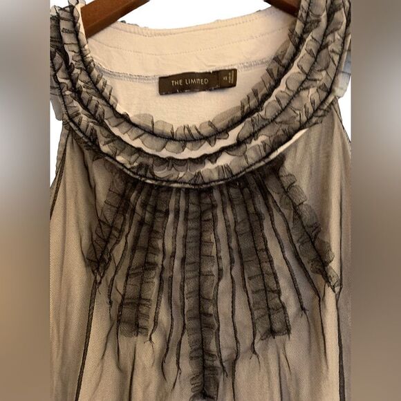 The Limited Tank Top Black Tulle Overlay XS - Picture 2 of 6